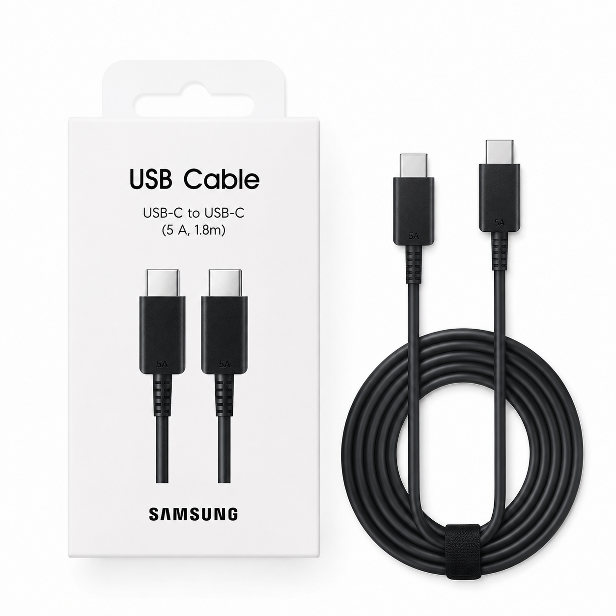 کابل شارژ سامسونگ USB-C به USB-C مدل 5A طول 1.8 متر اورجینال