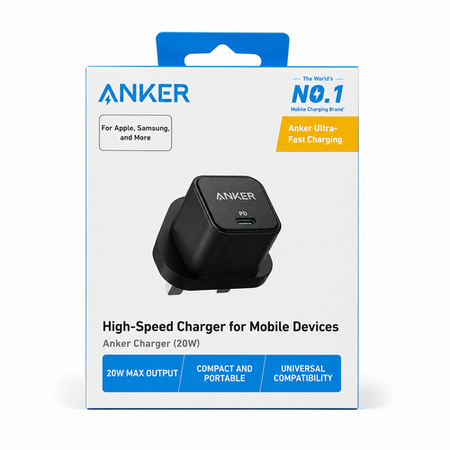 شارژر دیواری انکر 20 وات USB-C مدل PowerPort III مشکی اصل چین