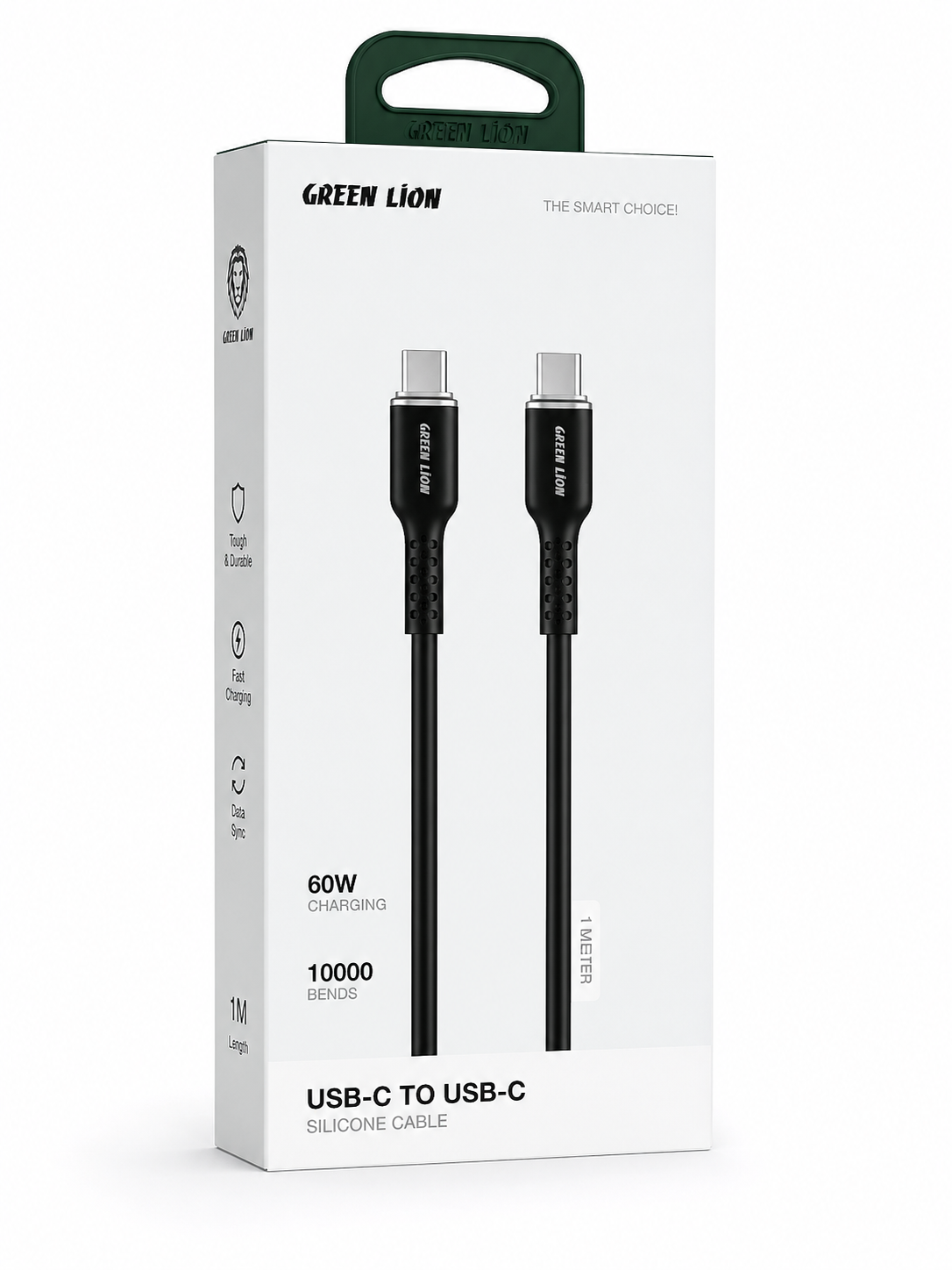 کابل شارژ USB-C به USB-C گرین لاین مدل Silicone Cable طول 1 متر 60 وات