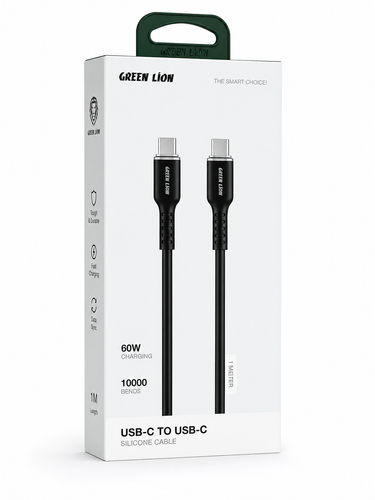 کابل شارژ USB-C به USB-C گرین لاین مدل Silicone Cable طول 1 متر 60 وات