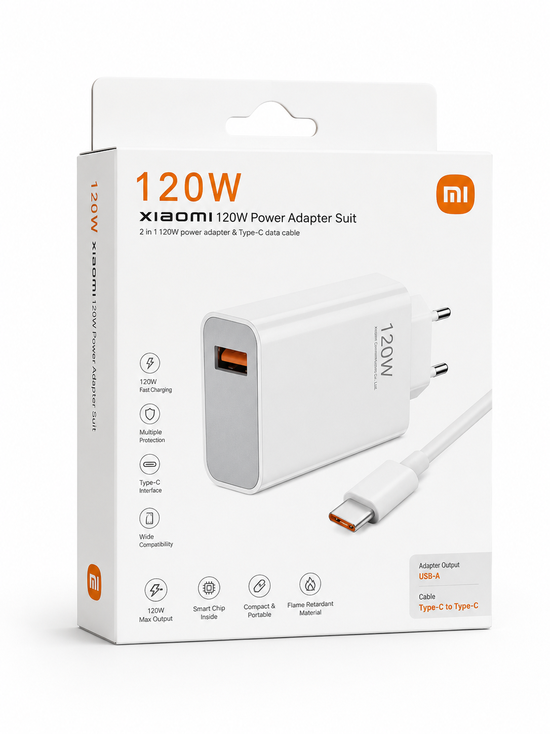 شارژر دیواری 120 وات شیائومی به همراه کابل USB-C