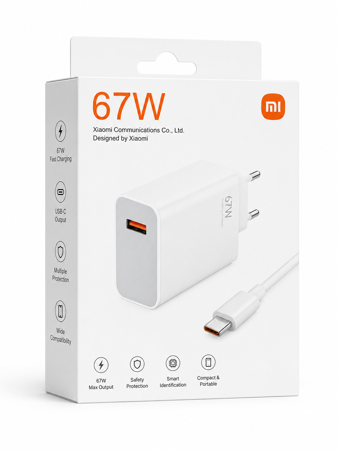 شارژر دیواری 67 وات شیائومی به همراه کابل USB-C
