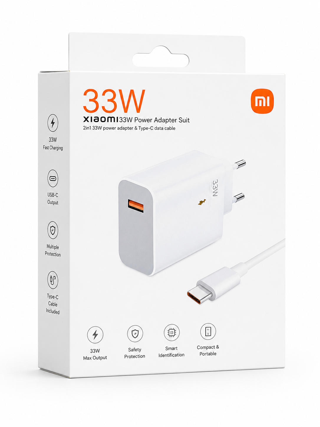 شارژر دیواری 33 وات شیائومی به همراه کابل USB-C