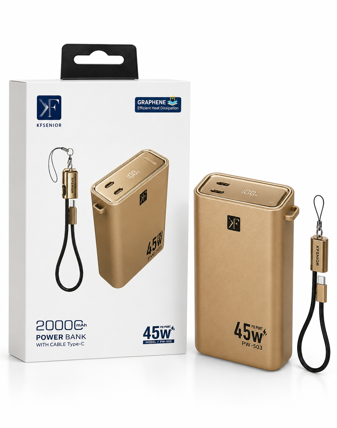 پاوربانک KF Senior ظرفیت 20000 میلی‌آمپرساعت مدل PW-503