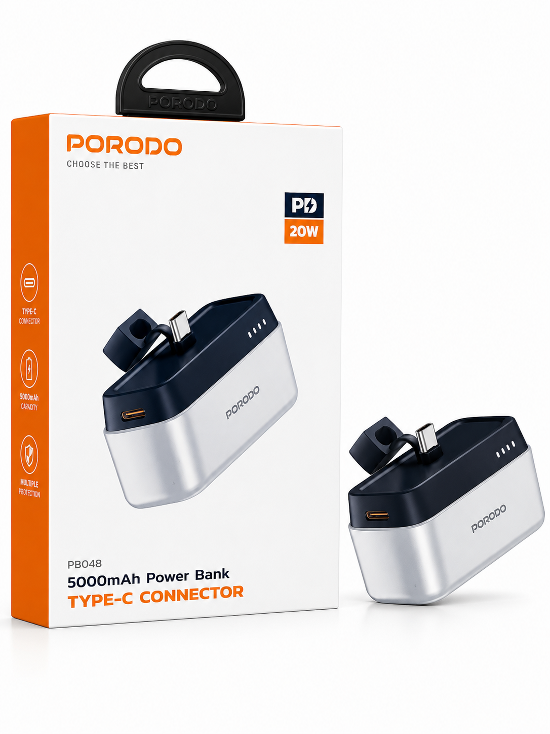پاوربانک Porodo ظرفیت 5000 میلی‌آمپرساعت مدل PB048
