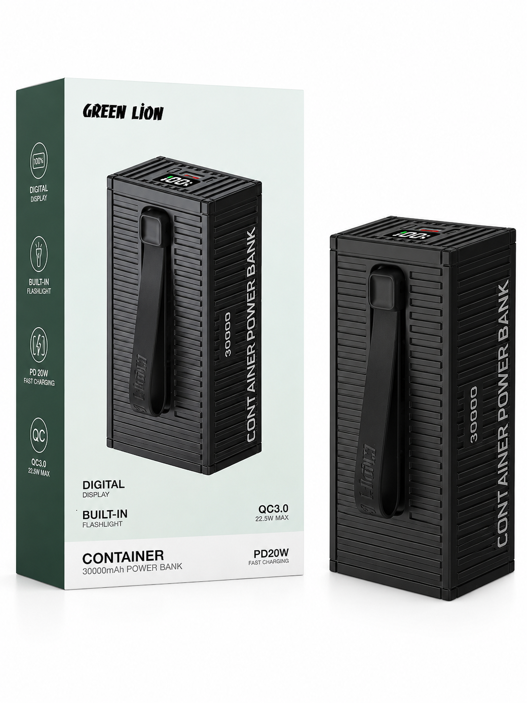 پاوربانک Green Lion Container ظرفیت 30000 میلی‌آمپرساعت