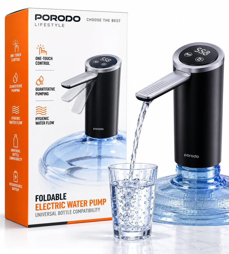 پمپ آب شارژی تاشو Porodo Lifestyle Foldable Electric Water Pump