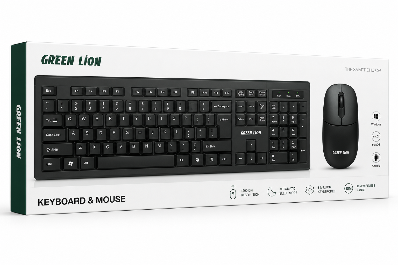 ست کیبورد و ماوس بی‌سیم Green Lion