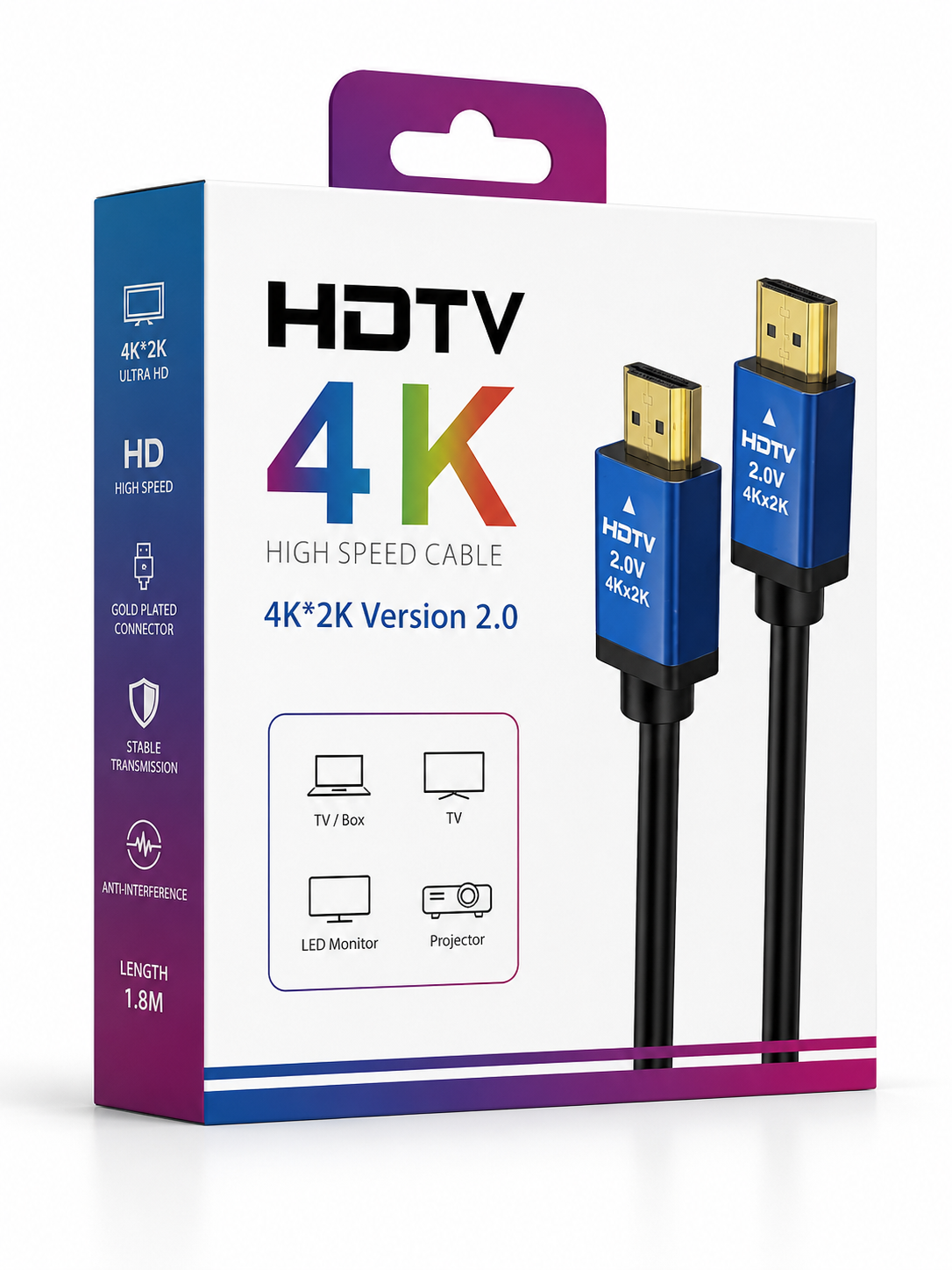 کابل HDMI نسخه 2.0 4K HDTV