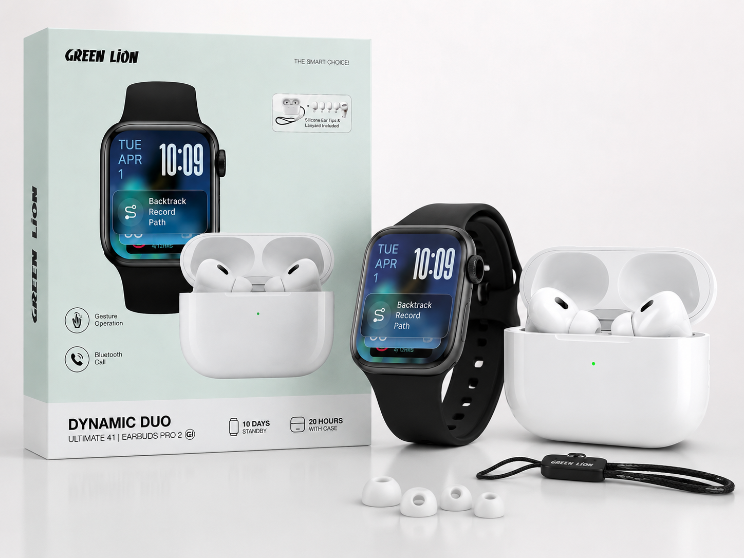 ساعت هوشمند Green Lion Dynamic Duo Ultimate 41 به همراه هندزفری بی‌سیم Earbuds Pro 2