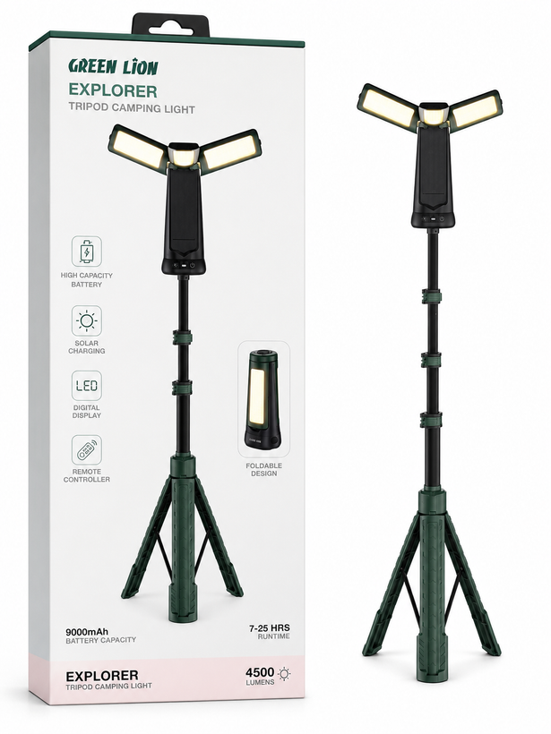 چراغ کمپینگ گرین لاین Explorer Tripod Camping Light 4500 لومن