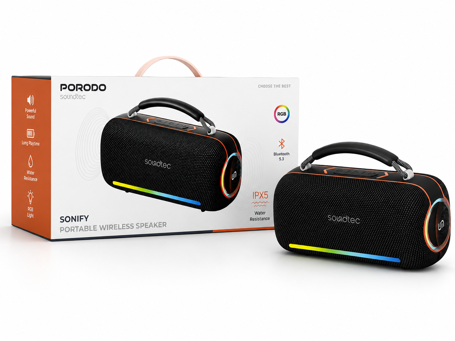 اسپیکر بلوتوثی قابل حمل Porodo Soundtec Sonify