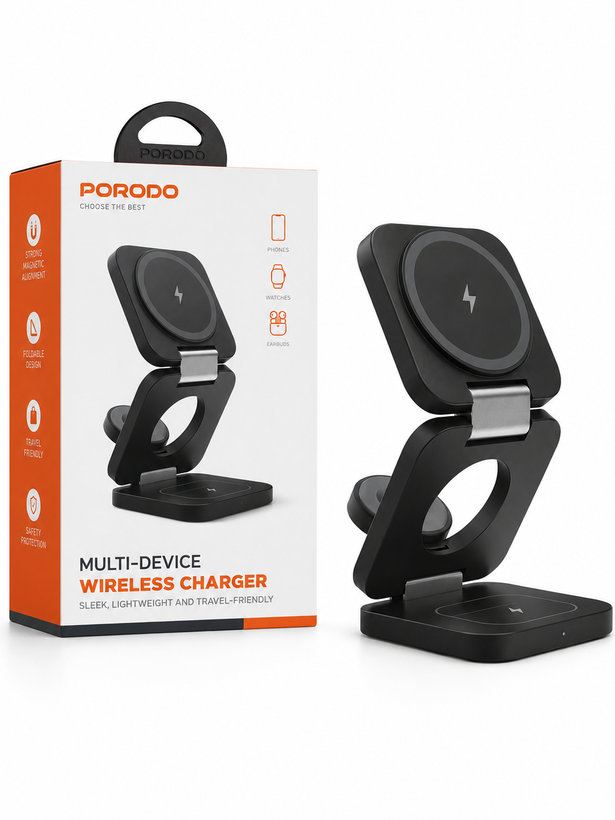 استند شارژر بیسیم چندکاره Porodo Multi-Device Wireless Charger