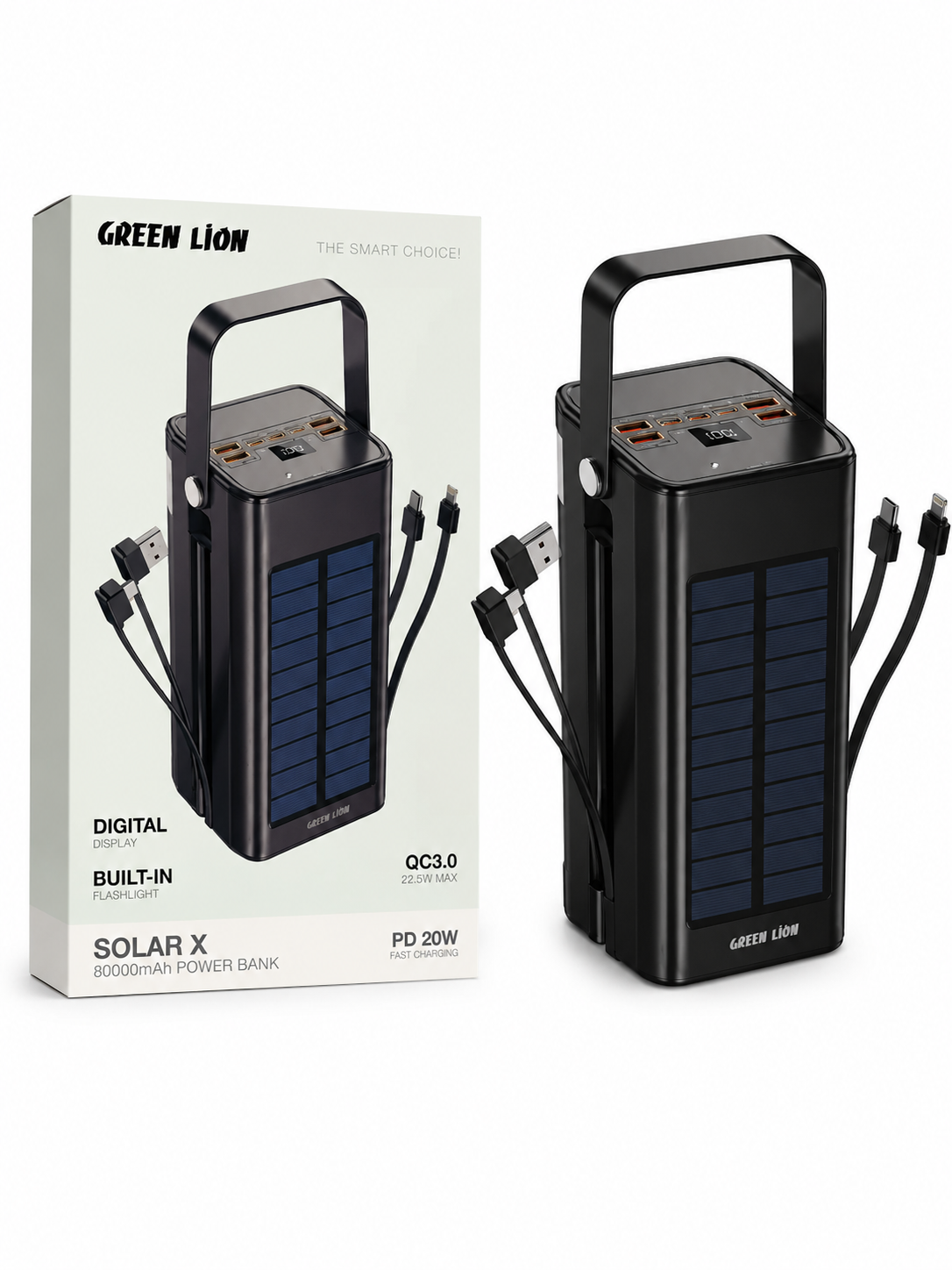 پاوربانک خورشیدی Green Lion Solar X 80000mAh