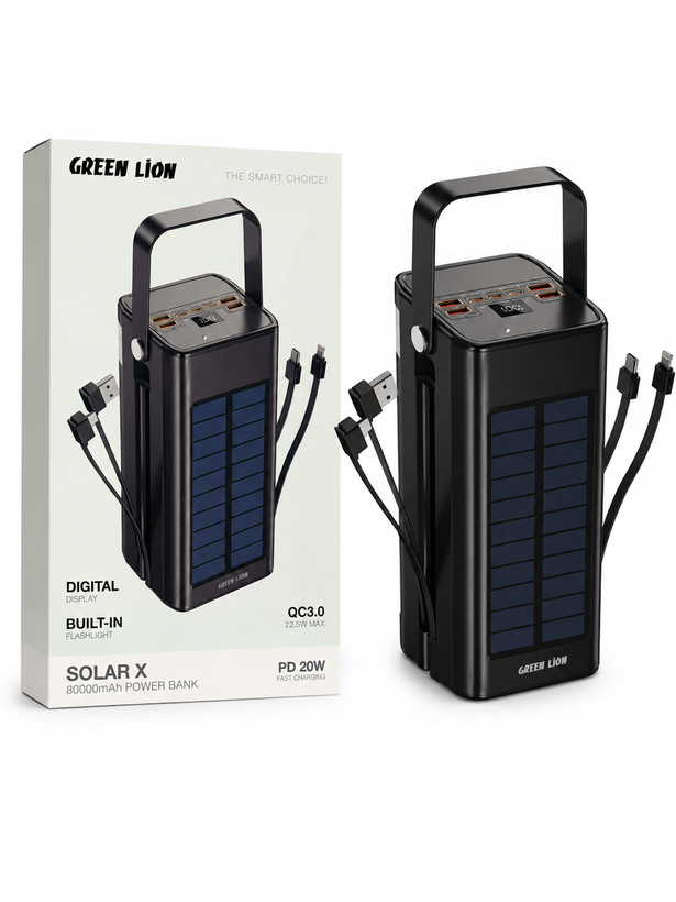 پاوربانک خورشیدی Green Lion Solar X 80000mAh