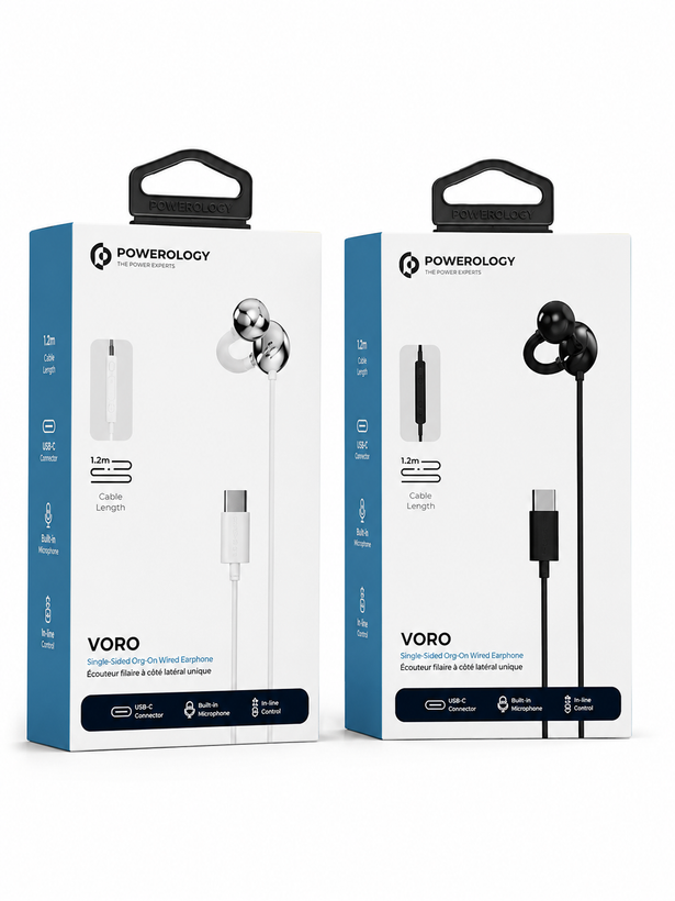 هندزفری سیمی تکگوش Powerology Voro USB-C