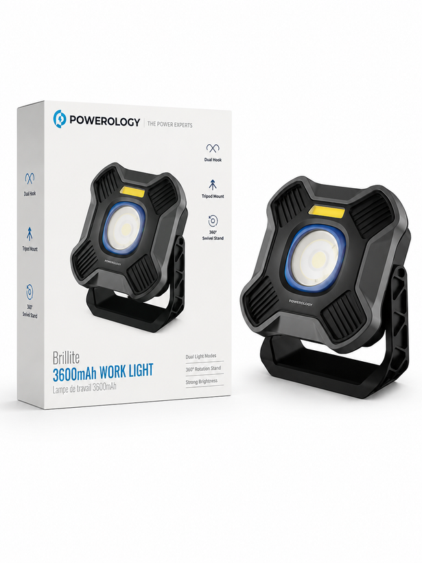 چراغ کار و کمپینگ پاورولوژی 3600mAh مدل Brillite Work Light