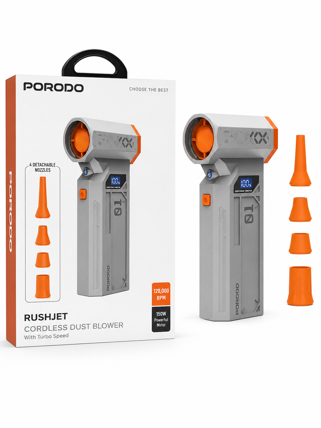 دستگاه دمنده شارژی Porodo مدل RushJet Cordless Dust Blower