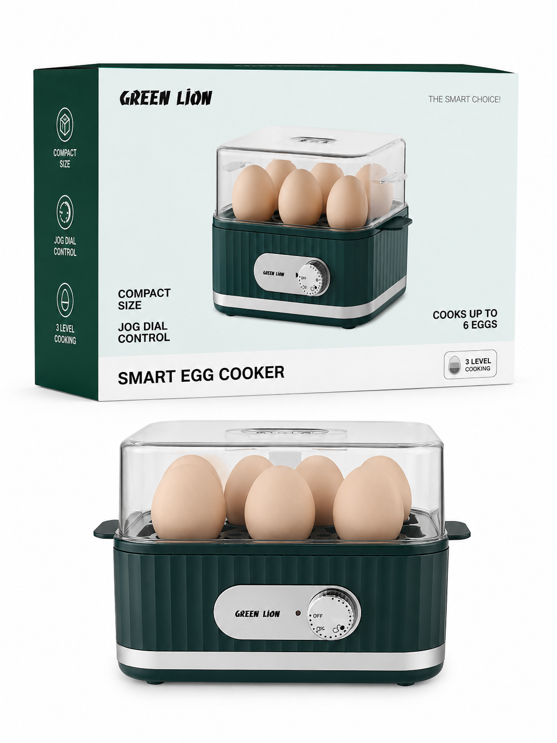 دستگاه تخم‌مرغ‌پز Green Lion مدل Smart Egg Cooker