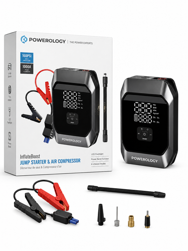 جامپ استارتر و کمپرسور باد Powerology مدل InflateBoost