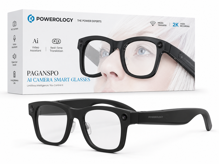 عینک هوشمند Powerology مدل PAGANSPO AI Camera Smart Glasses