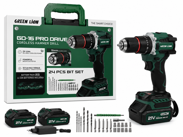دریل شارژی Green Lion مدل GD-16 Pro Drive